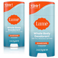 Lume Whole Body Deodorant - Smooth Solid Stick - 72 Hour Odor Control - Aluminum Free. Baking Soda Free and Skin Safe - 2.6 Ounce (Pack of 2) (Unscented)